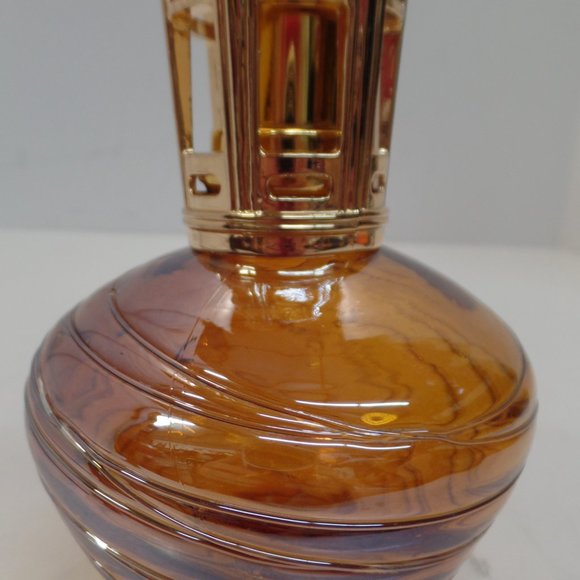 New Leaf Aromas Effusion Fragrance Lamp No Wick Beautiful Colored Glass Gold Top - Picture 8 of 9